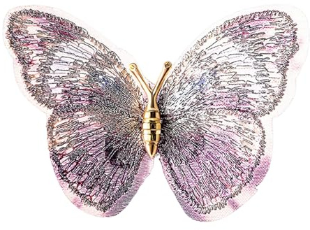 Accessoire papillon brodé polyvalent, alliage d'accentuation robuste pour anniversaires, célébrations, broche de style vintage