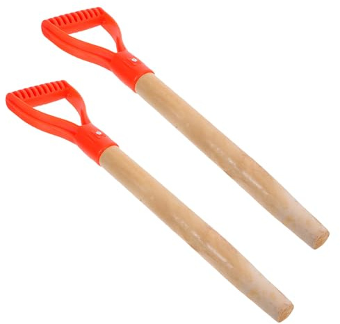 SHINEOFI 2pièces Manche De Bêche Bois pour Outils De Jardinage Poignée Forme De d De Remplacement pour Pelle Et Fourche