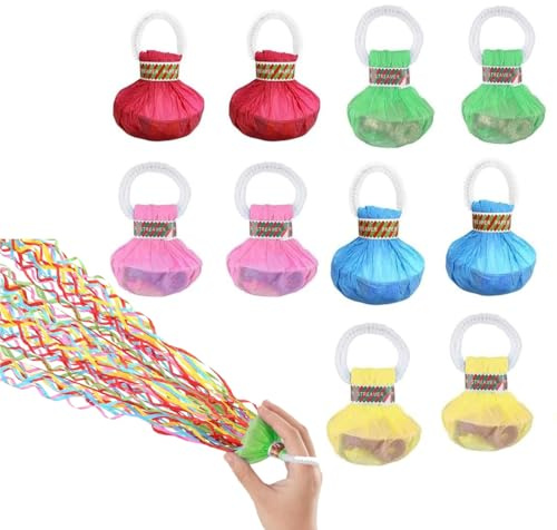 Lancer Serpentins, 10 pièces de Serpentins Multicolore, Serpentins en Papier à Lancer, banderoles pour les anniversaires, les mariages, le carnaval, les fêtes de fin d'année (couleurs aléatoires)