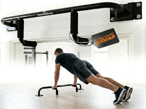 Klimmzugstange Wandmontage Abnehmbar–Pull Up Bar aus Stahl Reckstange über Türrahmen Calisthenics Equipment für Zuhause Homegym Fitness Trainingsgerät für Klimmzüge Liegestütze Bauch Core Training