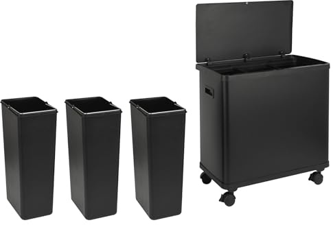 SVITA SR3X18 54L Sensor-Mülleimer 3 Fächer Mülltrennsystem Abfalleimer Stahl Schwarz