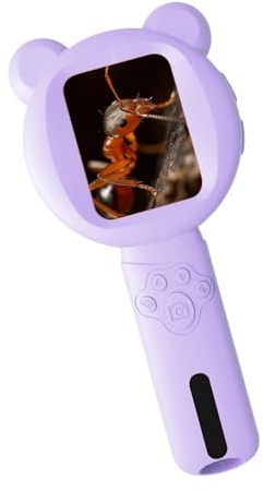 Microscopio digitale da 2,8 pollici per bambini Lente d'ingrandimento portatile con fotocamera da 200 MP e sistemi di illuminazione a LED integrati Lente d'ingrandimento digitale per bambini