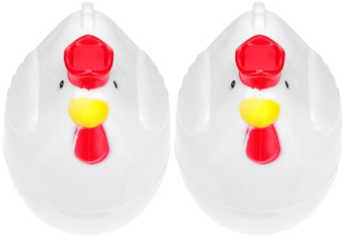 INOOMP Huevos Poche Molde Vaporera Creativa para Huevos en Microondas, Molde de Plástico Seguro y Saludable en Forma de Pollito para Preparar Desayuno