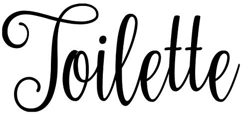 Black - Toilette 7.5 x 3.5 Vinyl Decal Sticker - Bathroom Door Sign Restroom Toilet - 20 Color Options