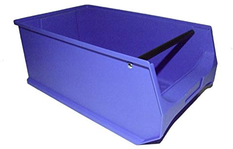 Sichtlagerbox Gr. 5 blau 500x300x200 mm mit Griffstange Stapelbox Made in Germany 5 Stück