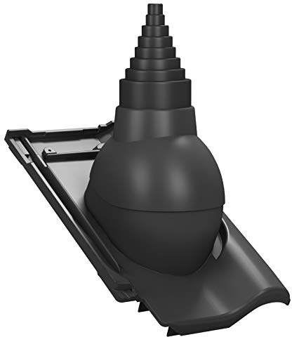 Antenadurchführung für Tondach - Samba 11 Dachziegel – RAL 7021 Anthrazit | Antenadurchgang Dachdurchgang Dichtung - Einstellbar, wasserdicht, Gummikappe, Installationsset