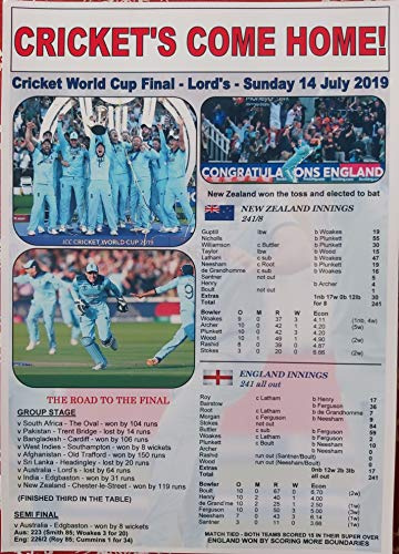 Sports Prints UK England 2019 ICC Cricket World Cup winners - souvenir print