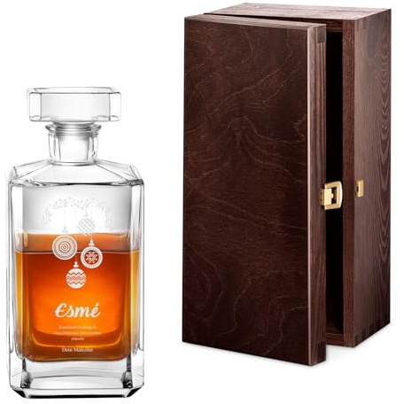 Maverton Whisky Karaffe mit Gravur - Whisky Dekanter - 700ml - Geschenk zu Weihnachten für Damen und Herren - Weihnachtskugel