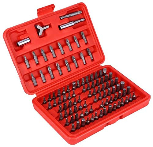 Set Inserti Cacciavite 100 Pezzi con Custodia – Kit Punte Bits Magnetiche per Avvitatore, Trapano e Cacciavite – Acciaio 45# Alta Resistenza, Valigetta Compatta Inclusa