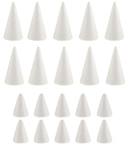 Sharplace 20 Stück Styropor Kegel, Kegelförmige Styroporkegel zum Basteln Weihnachten Party Deko, 10 Stück 10 cm Weißer Styroporkegel + 10 Stück 7 cm Kleine Styroporkegel