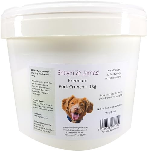 Pig Inner Ears Pork Crunch for Dogs (1kg) by Britten and James