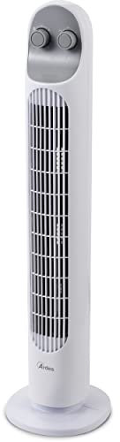 ARDES | AR5T801 Ventilatore Verticale Regolabile con 3 Intensità di Velocità e Oscillazione della Torre e Timer Integrato Ventilatore da Pavimento o Piano Bianco