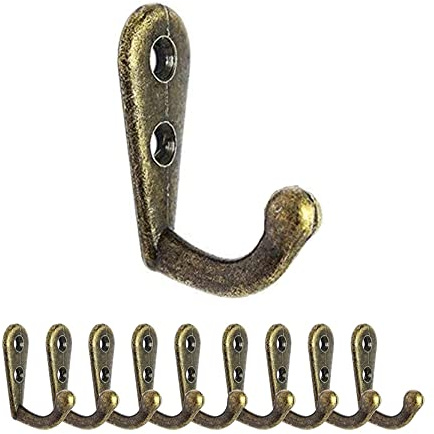 Anawakia 10 Stück Retro Kleiderhaken Mantelhaken Garderobenhaken Kleiderhaken Vintage Haken zum Schrauben Wandhaken mit Schrauben