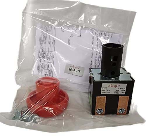 JWDAWN 125 Amp Emergency Button ED125-34 125A Emergency Stop Switch ED125 On Off Disconnector ED-125 Manual Scram Switch for Forklift Pallet Truck Golf Cart Accessories