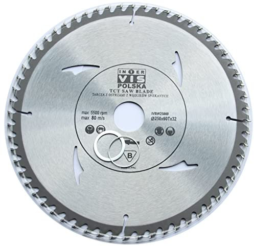 Eisenwolf 250x32 mm Sägeblatt, Kreissägeblatt für Holz mit 30 gekippten TCT-Zähnen und Laser-Cuts für Lärmminderung