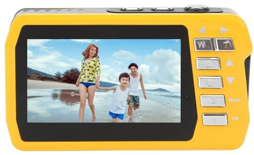 Caméra étanche Caméra sous-Marine, 4K 56MP HD Double écrans 10FT Appareil Photo Numérique sous-Marin, Zoom Numérique 18X Caméra Vidéo sous-Marine pour la Plongée en Apnée