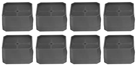 Wakects 8Pcs Bed Riser, Square Sofa Lift Risers Rubber EVA Raised Bed Blocks Furniture Desk Leg Raising Blocks Floor Protector with Non Slip Pad for Cafe Balconies Office Black 3inch