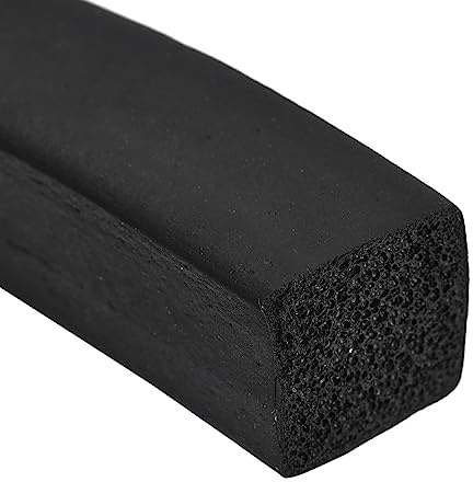 sourcing map EPDM Schaumstoff Gummi Dichtstreifen Wetterstreifen für Tür und Fenster Schiebetür Schalldicht Schalldämmung Tür Dichtung 0.59 Breite x 78.74 Lang x 0.59 Dicke Schwarz