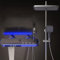 BEITH Sistema de Ducha Termostático, Teclas del Piano Columna de Ducha con Pantalla Digital, Luz ambiental 360° LED, 31x20cm Cuadrado Alcachofa de la Ducha, con Grifería para Bañera, Pistola Rociadora