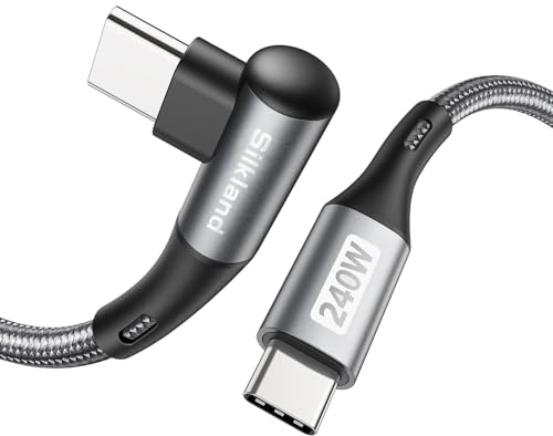 Silkland USB-C auf USB-C Kabel 3M [240W 48V/5A] Winkel PD3.1&QC4.0+ 90 Grad | Schnellladekabel 140W 100W für iPhone 17 16 15/Pro Max, Galaxy S26 S25 Ultra S23 S22 S21, MacBook Pro/Air, iPad Pro/Air/Mini