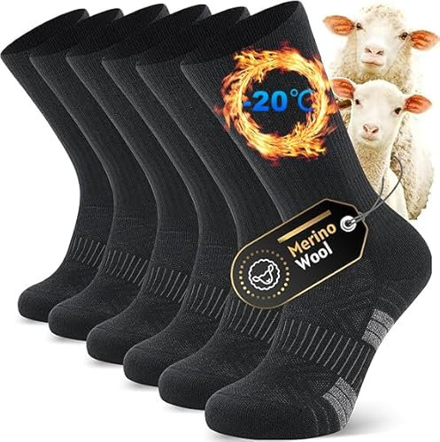 Ruixue Merino Wandersocken Herren & Damen, Outdoor Socken Trekkingsocken, Merinowolle Sportsocken Laufsocken Sneakersocken für Herren, Damen & Kinder[3 Paar]
