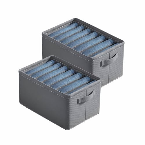 Organizer Per Jeans e Pantaloni - Cassettiera Interna Con 7/9 Scompartimenti, Salvaspazio Per Armadio, Divisori Portapantaloni
