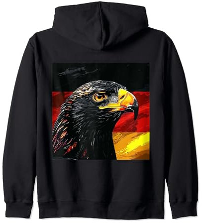 Deutschland T-Shirt mit der Deutschen Flagge Herren & Damen Kapuzenjacke