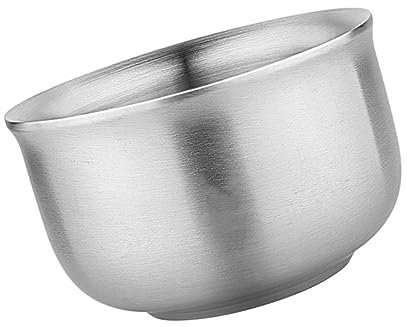 Amosfun 1 Pezzo 304 ciotola per servire il cibo ciotole cinesi ciotola di cereali scodella per bambini ciotola per noodle ciotola in acciaio inossidabile Silver