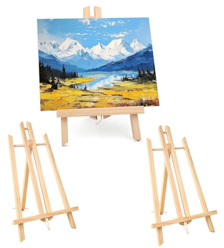 Tischstaffelei Holz Staffelei Tisch Klein 30 x 19 cm, 3 Stück Leinwand Ständer Display Holzstaffelei für Gemälde, Fotos Aufstellen, Bilderrahmen