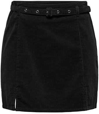 ONLY Onlnessa HW Belt Cord Skirt CC Pnt, Nero, M Donna