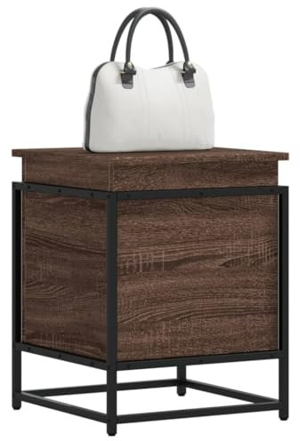 ShGaxin Aufbewahrungsbox mit Deckel, Holz, braun, Eiche, 40 x 40 x 51,5 cm, Spielzeugtruhe, Aufbewahrung, Schlafzimmer, Truhe, Truhe mit Sitz, Aufbewahrungsmöbel - 848793