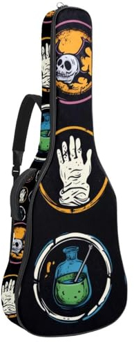 Gitarrentasche in voller Größe, 101,6 cm, 104,4 cm, 106,7 cm, Tragetasche für E-Bass, klassische Gitarre, niedliche Cartoon-Giraffe, rote Rosen, Mehrfarbig 04, 42.9x16.9x4.7 in, Lässiger Tagesrucksack