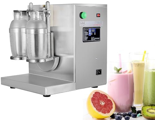 Batidora De Bebidas Eléctrica, Máquina Coctelera Automática De Té Con Leche De Doble Cabezal De 120 W Con Potencia Fuerte De 340 Prm/min Y Ajuste De Sincronización De 1-120 S, Tapete Antideslizante
