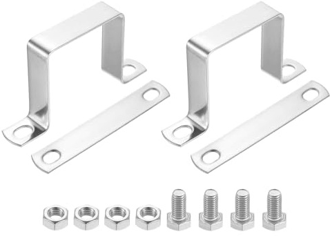 QUARKZMAN 2pz Morsetto a Sella a U, 60x60mm Fascetta Stringitubo in Acciaio Inossidabile 304 Morsetti per Tubi per Porta Battente Chiusa Supporto Barra per Fissare Condutture Cavi