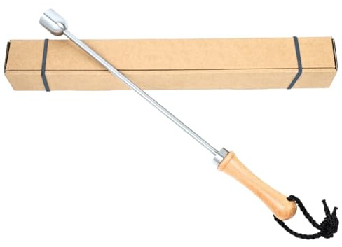 Spike per birra Beerspike Caranelizzatore per birra Caramellatore per birra Scalda birra Manico in vero legno, sfera in acciaio inossidabile 100% sicura per alimenti e antiruggine (MODEL 2)