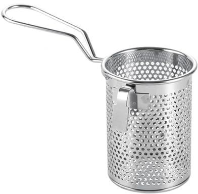 Pasta Strainer Mesh Stainless Steel Colander Mesh Net Strainer Frying Basket Spaghetti Basket for Noodles Dumpling Hot-Pot Style 2..