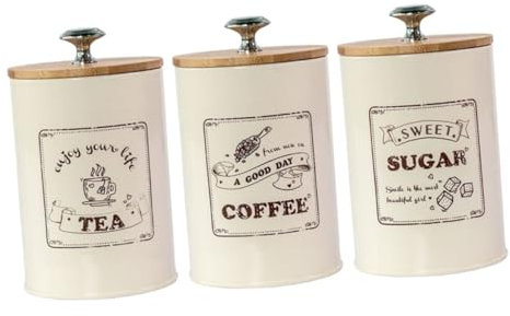 FUNOMOCYA 3stücke Vorratsdosen Mit Luftdichtem Deckel Für Lebensmittel Teebehälter Und Kaffeebohnenbehälter Metallabdichtungskanister Für Haushalt Und Küche