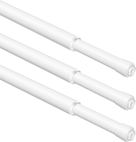 WELDUN 3 aste per tende a tensione piccola, 3 in 1, estensibili senza foratura, asta a molla per finestre, armadi, armadi e librerie, 42-75 mm