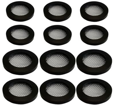 TPZORJX 12pcs de Juntas de Ducha - Junta de Goma para Manguera de Ducha, Junta de Filtro de Acero Inoxidable, Colador, Apto para conexión roscada de manguera de entrada de 3/4 1/2 Grifo de Agua