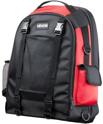 VEVOR Mochila de Soldadura 25,2 L para Herramientas y Casco, Fabricada en Poliéster de Alta Densidad 1680D, con Bolsa para Casco, para Guardar Equipo de Soldadura, Acampada y Senderismo, Negro