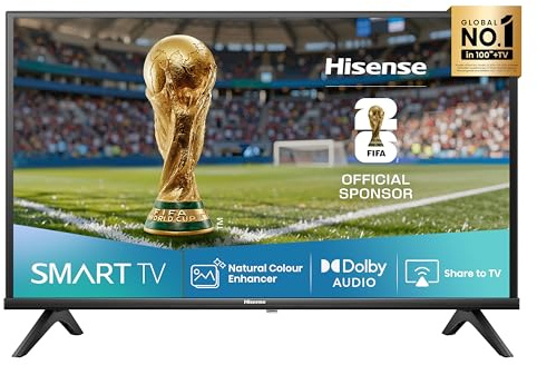 Hisense 40E4QT Fehrnseher, 40 Zoll, DLED, Smart TV, Game Mode, AI Sports Mode, Dolby Audio, Dolby MS12, DTS Virtual X, HDR10, HLG, Full HD, High Contrast, Rauschunterdrückung [2025]
