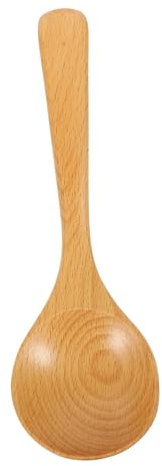 ULTECHNOVO Cuchara Sopera Larga Mango De Haya Cuchara Sopera Natural Para Servir Reutilizable Para Cocina