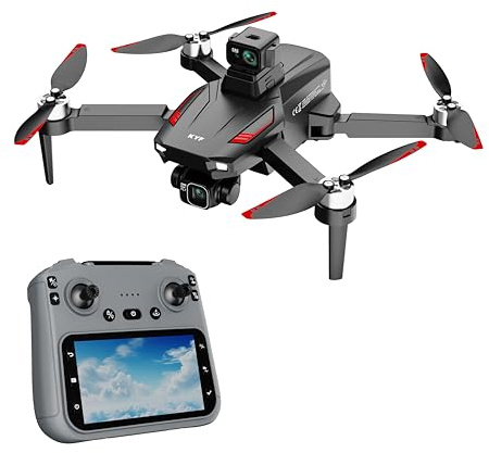 Drone Professionnel KYF, Double Caméra 8K HD, Gimbal 3 Axes, télécommande avec Écran 4,5'', 249g, Autonomie 25min,