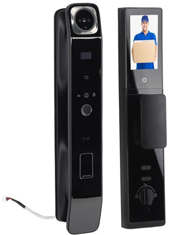 Haofy Intelligentes Türschloss mit 3D-Gesichtserkennung und Fingerabdruck für die Sicherheit zu Hause – WiFi 1080P HD-Kamera, Integrierte Türklingel und Mehrere Entriegelungsmethoden für Wohnungen