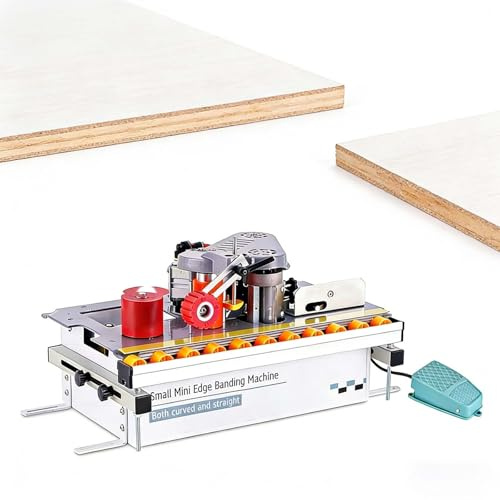 SIEEOUR Canteadora Portátil 1200w De Encolado Doble, Velocidad Ajustable 0–6 M/Min, Para Cantos Rectos Y En A-rco De 10–40mm, Para Madera, Fabricación De Muebles, Proyectos Diy,Carpintería