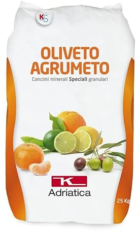 Dario L'Agrario | Concime Granulare Oliveto Agrumeto NPK 12-8-8, con MgO, SO3 e Boro, 25 kg