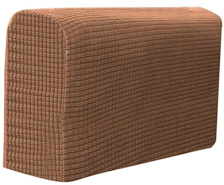 Ticha 2 protectores de reposabrazos para sofá, fundas elásticas para reposabrazos de sofá, para decoración de sofá de sala de estar (marrón)
