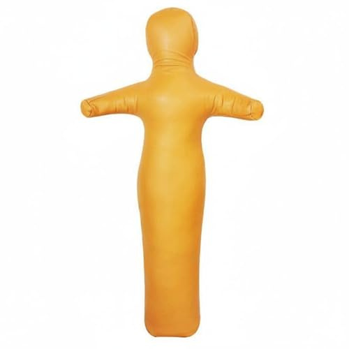 kowaku Manichino da Combattimento Multifunzione Forma da Lotta Riempibile Manichino Pugilato per Adulti, Dojo, Giallo, 130cm 15kg