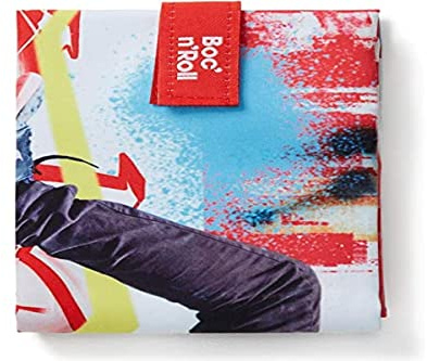 Roll'eat ® | Snack Bag, Reusable Wrapped Snack Holder, BPA Free Eco Food Holder, Fabric Bag, Color Skate - Boc'n'Roll Young