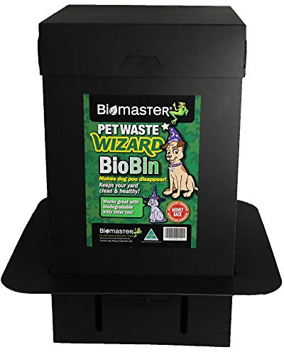 Pet Waste Wizard BioBin Pet Waste Disposal Unit, Waste Digester (100% Recycled Material, 10” Width x 18” Height)